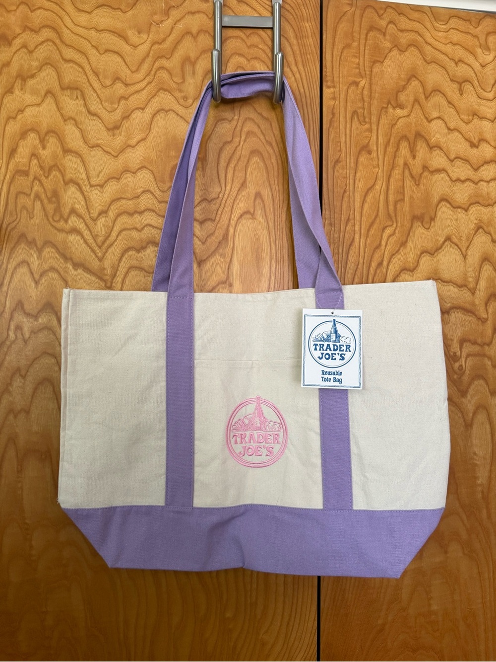 Trader Joe’s Large Lavender Canvas Tote Bag